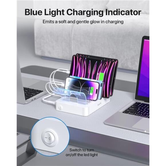 Premium 6-Port USB Charging Station Organizer for Multiple Devices - Picture 4 of 7